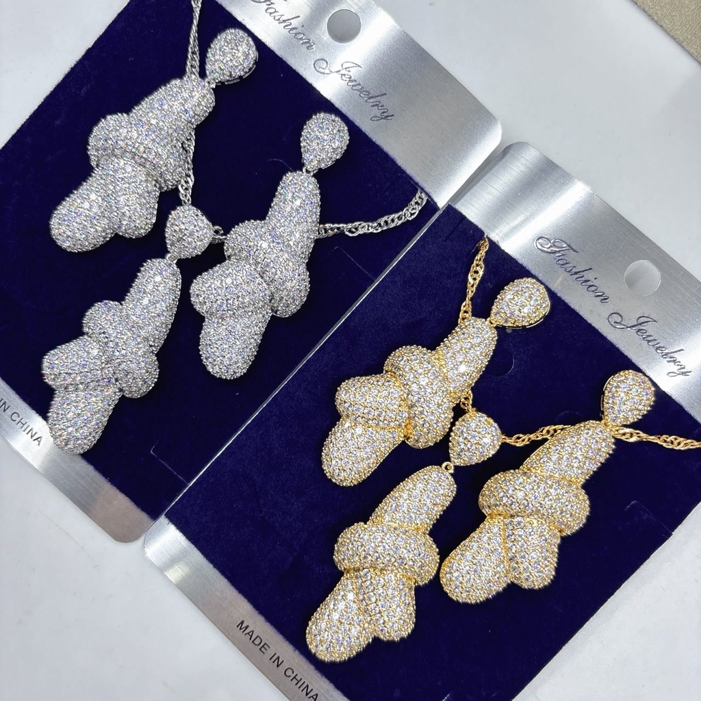 [ZIRCONIA-0041] Diamond Eternity 4-Piece Set