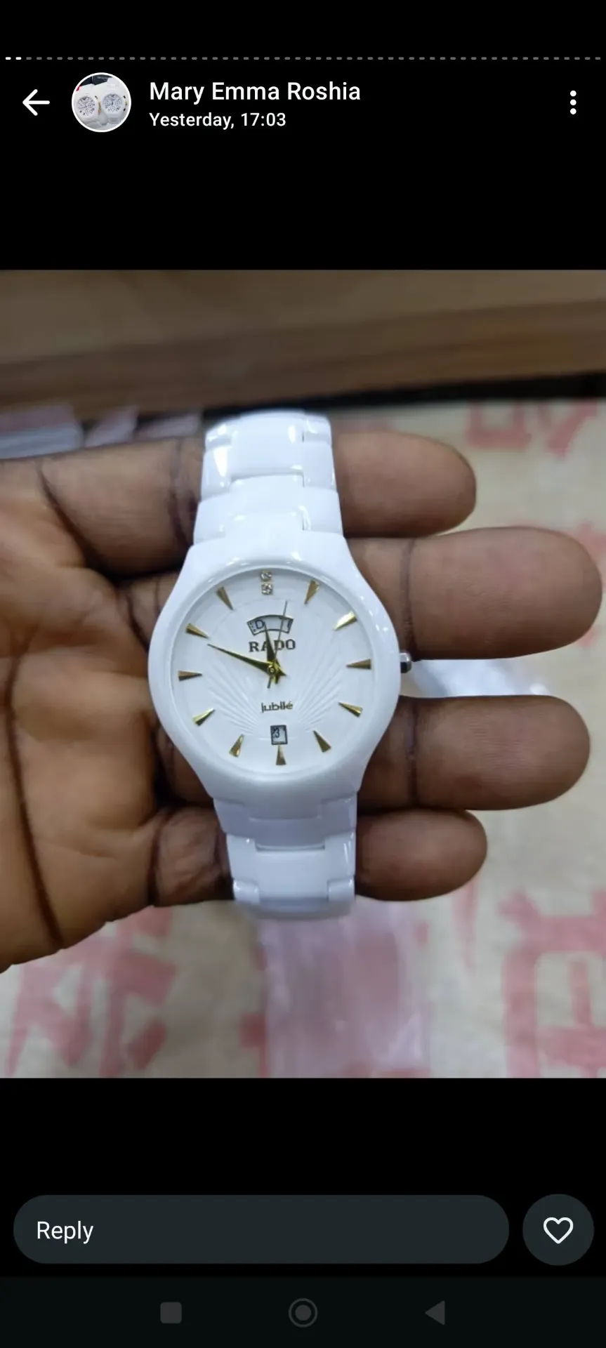 Ceramic white wrist watch