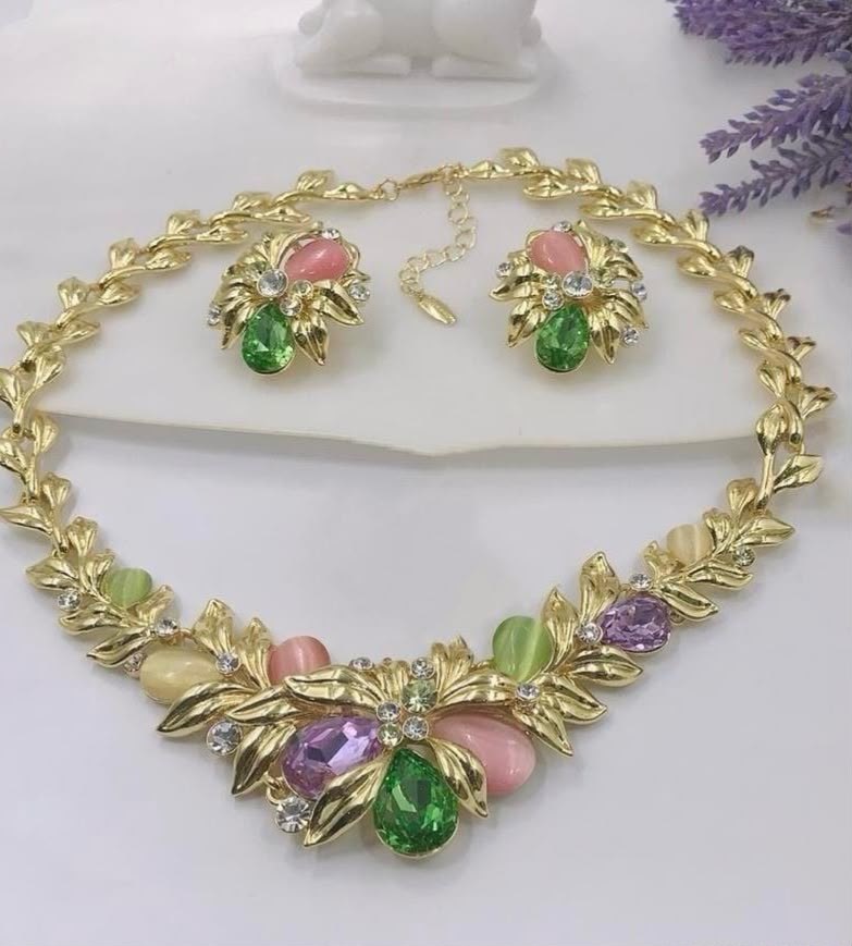 [MIMMS-20260814-0036] Gold Necklace & Earrings Set 01
