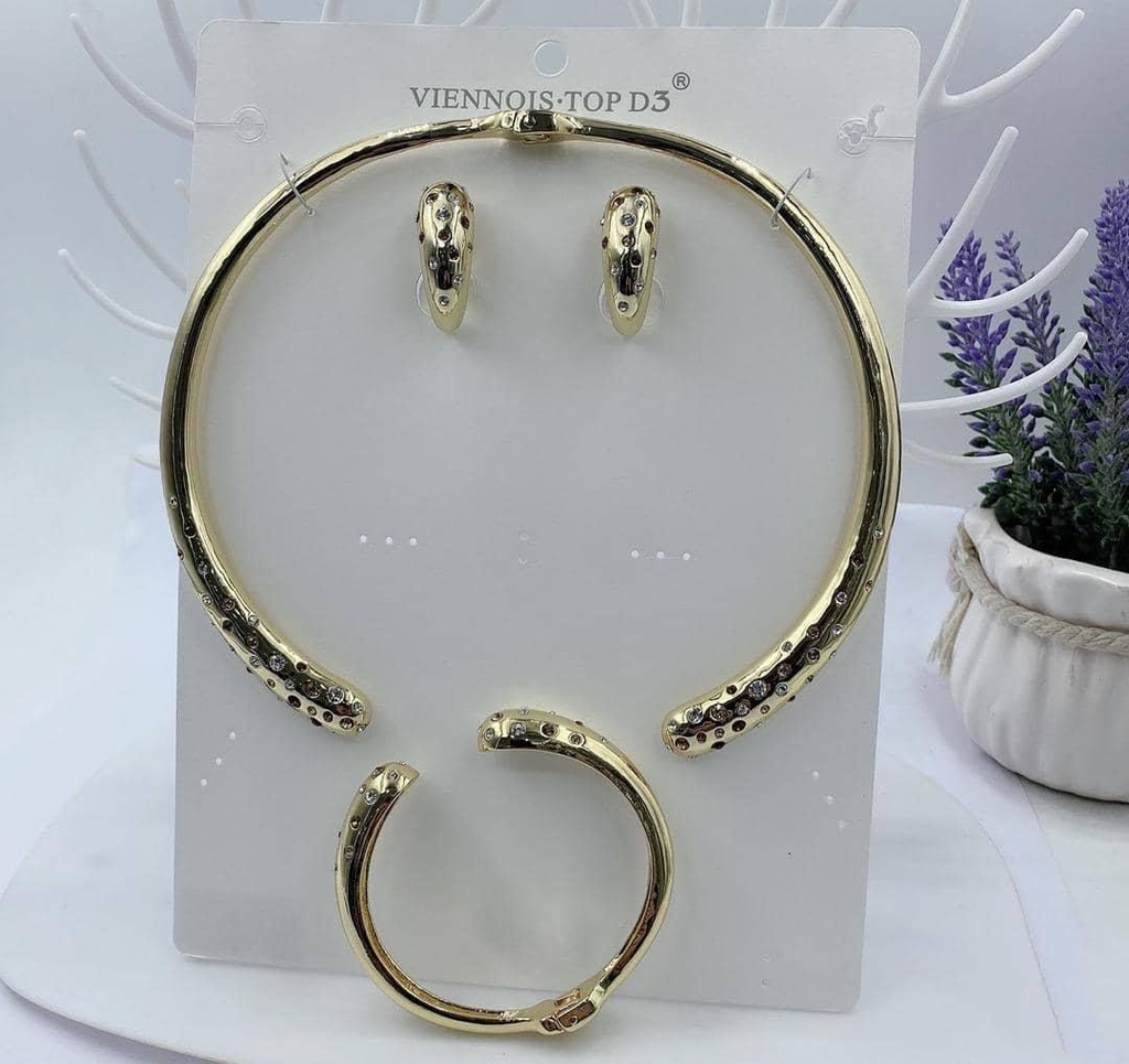 [MIMMS-20260814-0038] Gold Necklace & Earrings Set 03