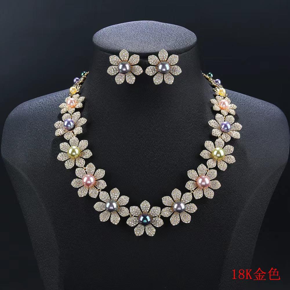 [MIMMS-20260814-0095] Crystal Necklace & Earrings Set 01
