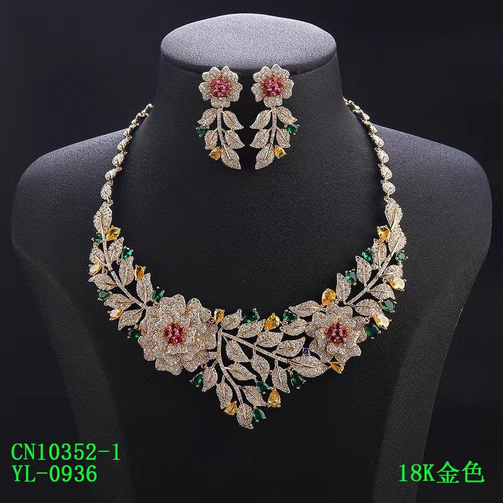 [MIMMS-20260814-0096] Crystal Necklace & Earrings Set CN10352-1