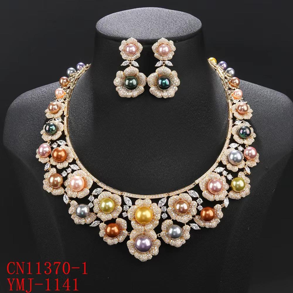 [MIMMS-20260814-0098] Crystal Necklace & Earrings Set CN11370-1